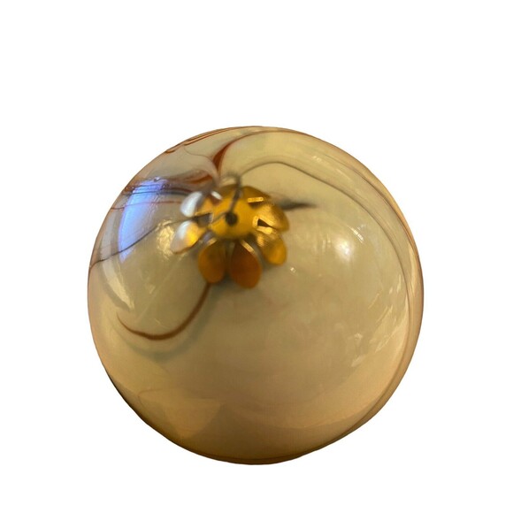 Vintage Evergreen Glass Arts Center Handblown Glass Swirl Christmas Ball 1982 - Picture 6 of 8